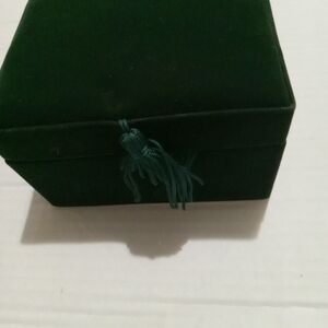 Elegant Green Velvet Box Perfumes, Broach and earrings